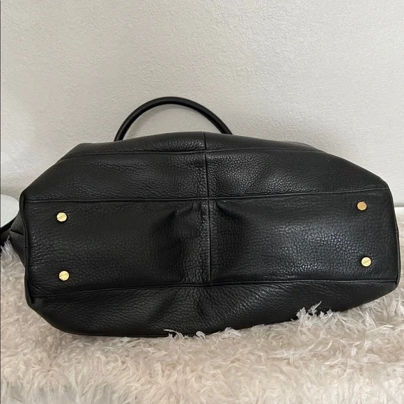 Tory Burch Black Pebbled Leather Maisey Shopper Tote